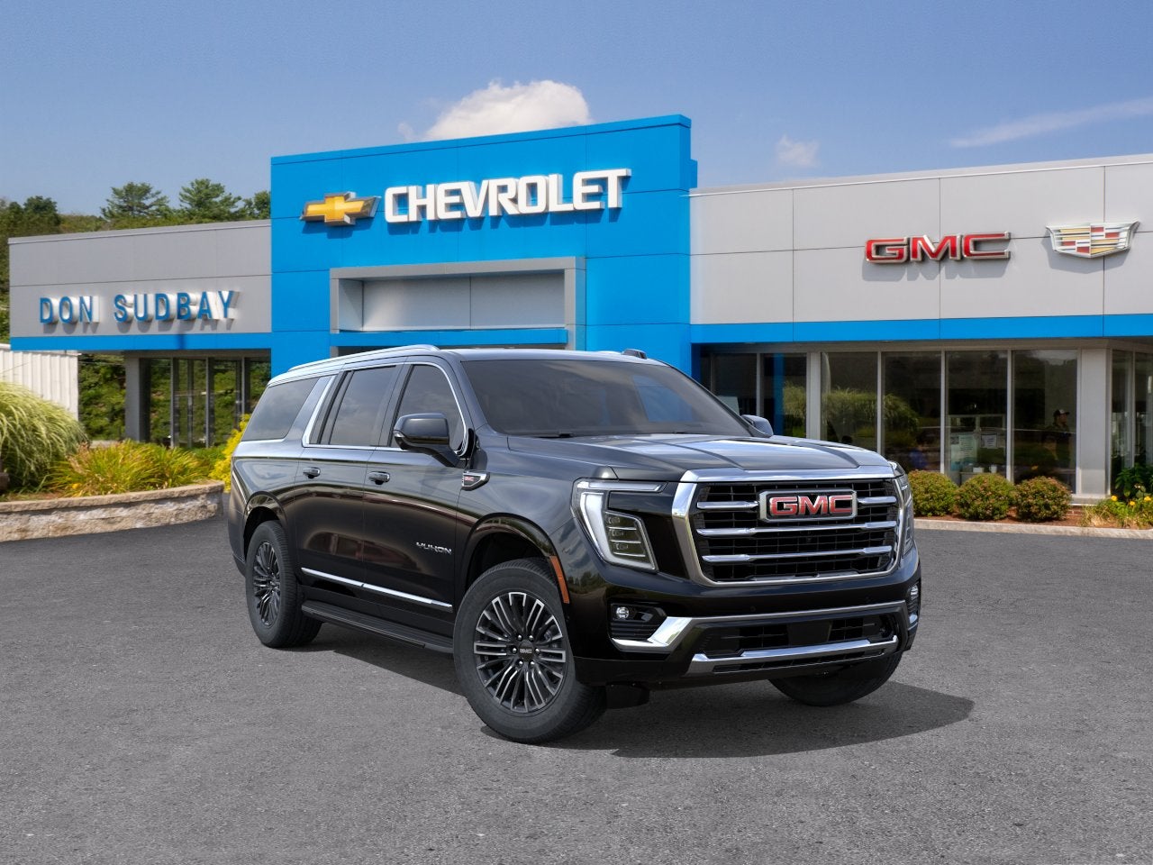2026 GMC Yukon XL Elevation in Onyx Black — front three-quarter view