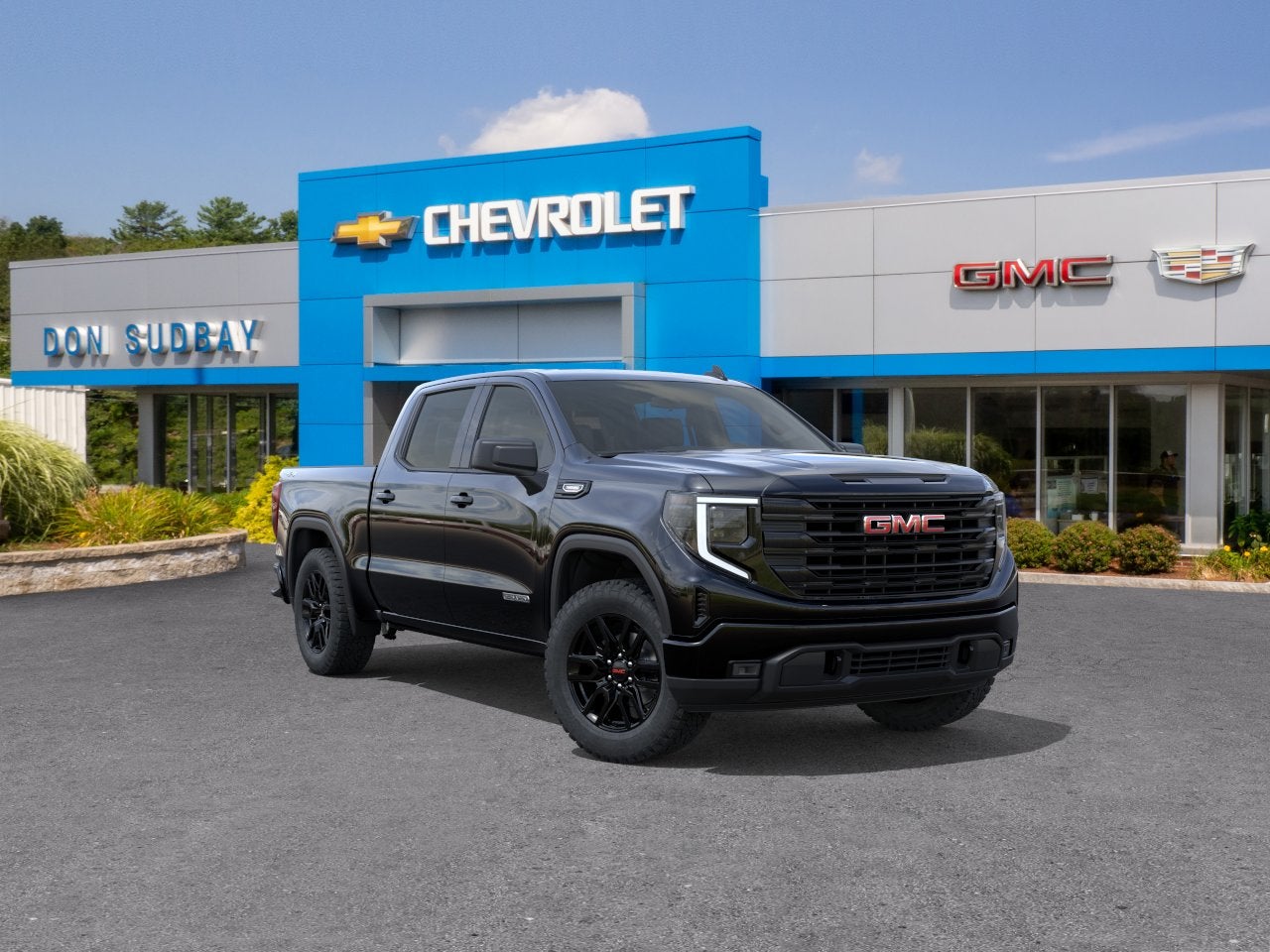 2026 GMC Sierra 1500 Elevation in Onyx Black — front three-quarter view