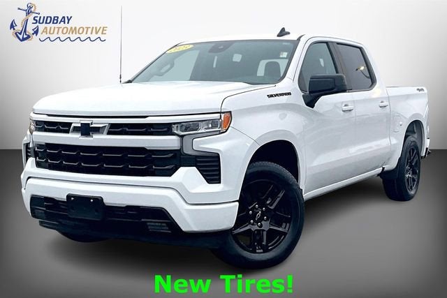 2023 Chevrolet Silverado 1500 RST in Summit White — front three-quarter view